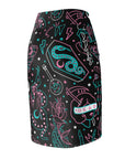 Neon Tattoo Flash Pencil Skirt