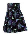 Neon Bats and Spiders Skater Skirt