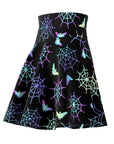 Neon Bats and Spiders Skater Skirt