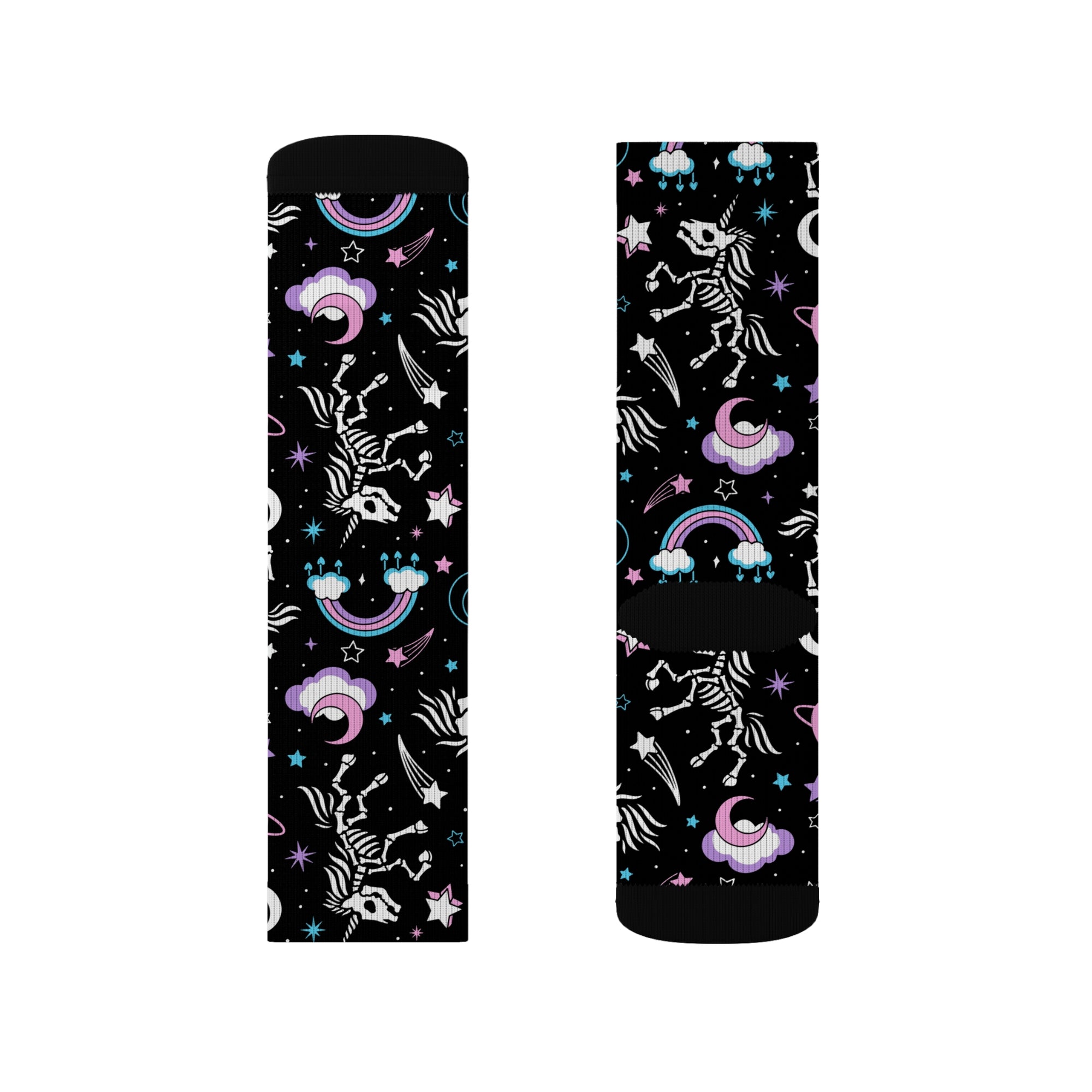 Skeleton Unicorn Calf Socks