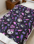 Hello Creepy Kitty Gang Plush Blanket