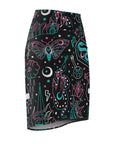 Neon Tattoo Flash Pencil Skirt