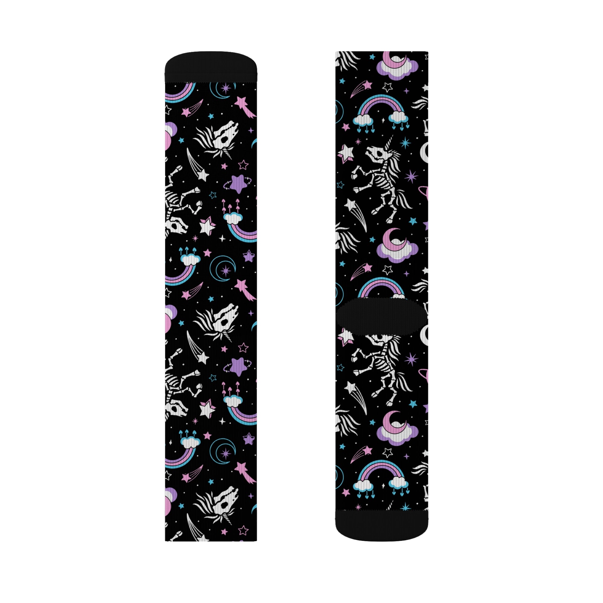 Skeleton Unicorn Calf Socks