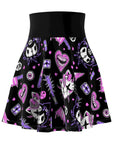 Hello Creepy Kitty Gang Skater Skirt