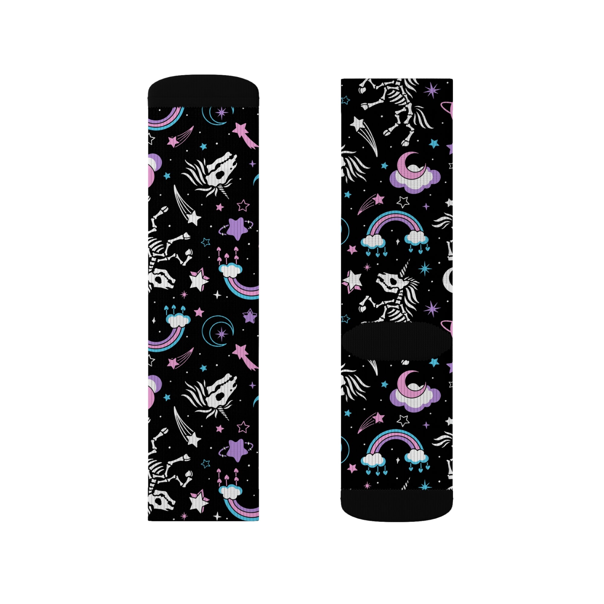 Skeleton Unicorn Calf Socks