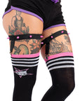 Hello Evil Kitty Thigh High Garter Socks