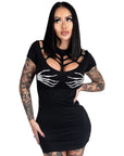 Skeleton Hand Web Caged Dress