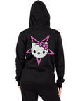 Hello Satan Kitty Zip Hoodie Sweatshirt