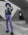 Purple Black Striped Hellz Bellz Flares