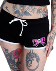 Bow Skull White Trim Short Shorts