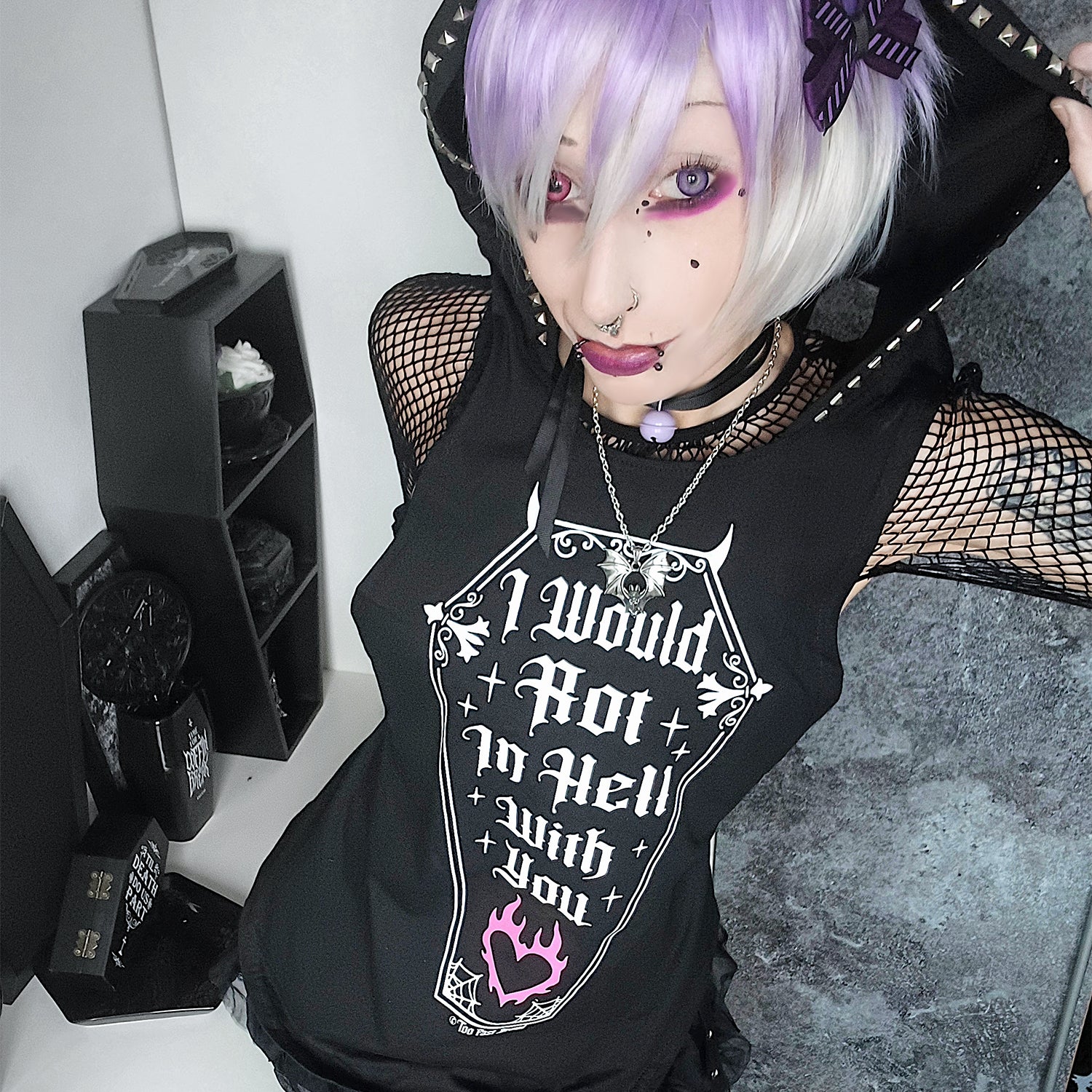 Rot In Hell Studded Hoodie Tank