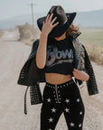 Studded Velvet Flare Pants Star Bell Bottoms