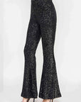 Black Sequin Bell Bottom Pants Sequin Flare Pants