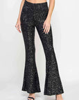 Black Sequin Bell Bottom Pants Sequin Flare Pants