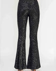 Black Sequin Bell Bottom Pants Sequin Flare Pants