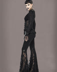 Black Lace Gothic Bell Bottom Pants