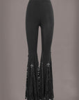 Black Lace Gothic Bell Bottom Pants