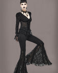 Black Lace Gothic Bell Bottom Pants