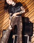 Wild Ride Leopard Bell Bottom Pants