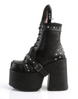 Demonia CAMEL-202 | Black Vegan Leather Ankle Boots