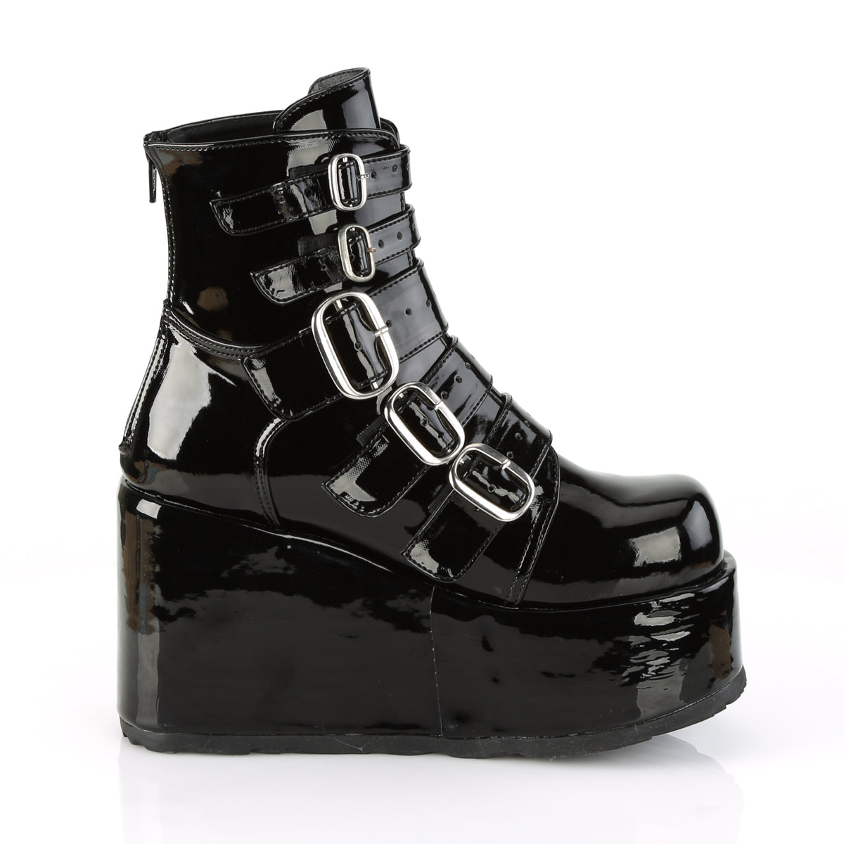 Demonia CONCORD-57 | Black Patent Leather Ankle Boots