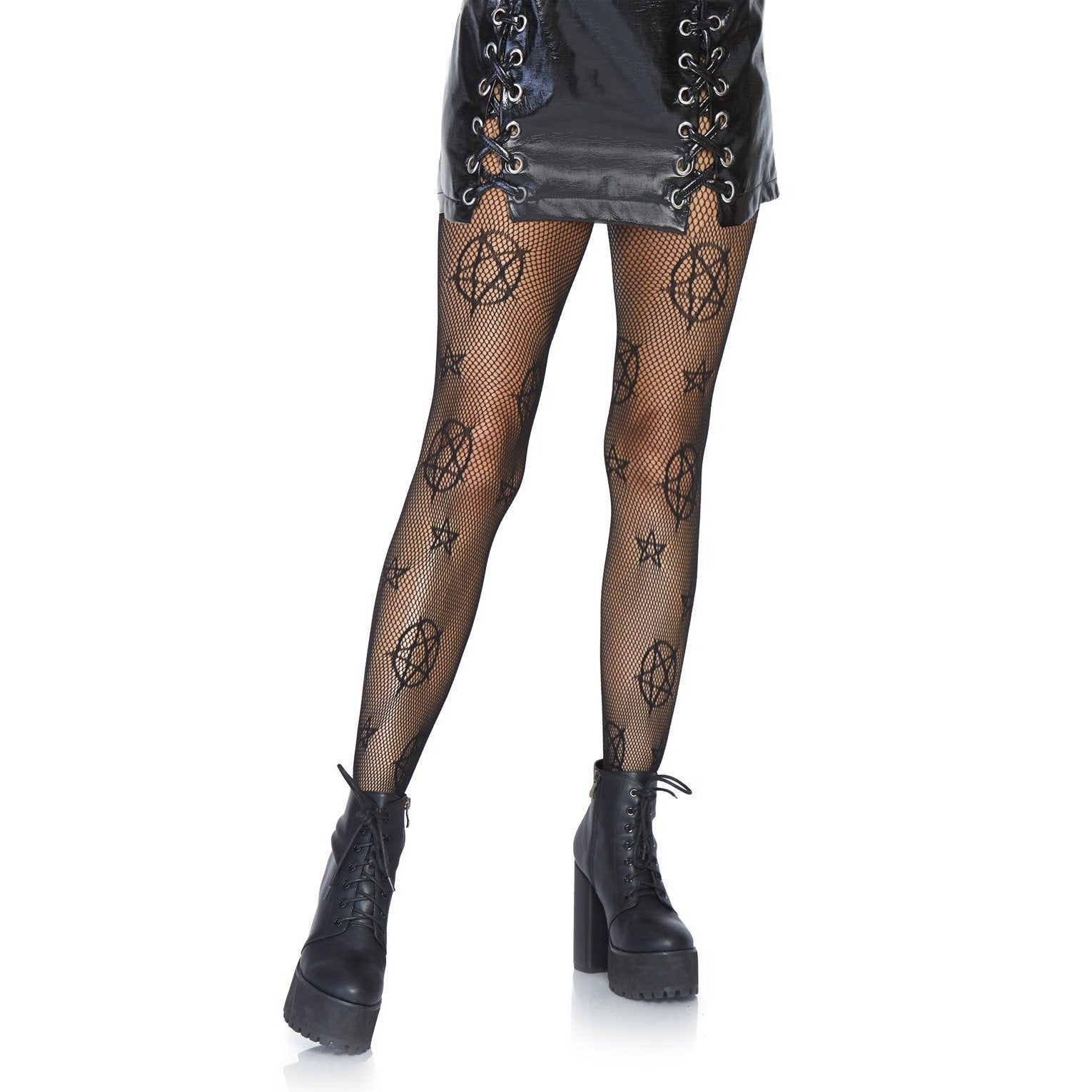 Too Fast | Leg Avenue | Witchy Occult Pentagram Fishnet Stockings