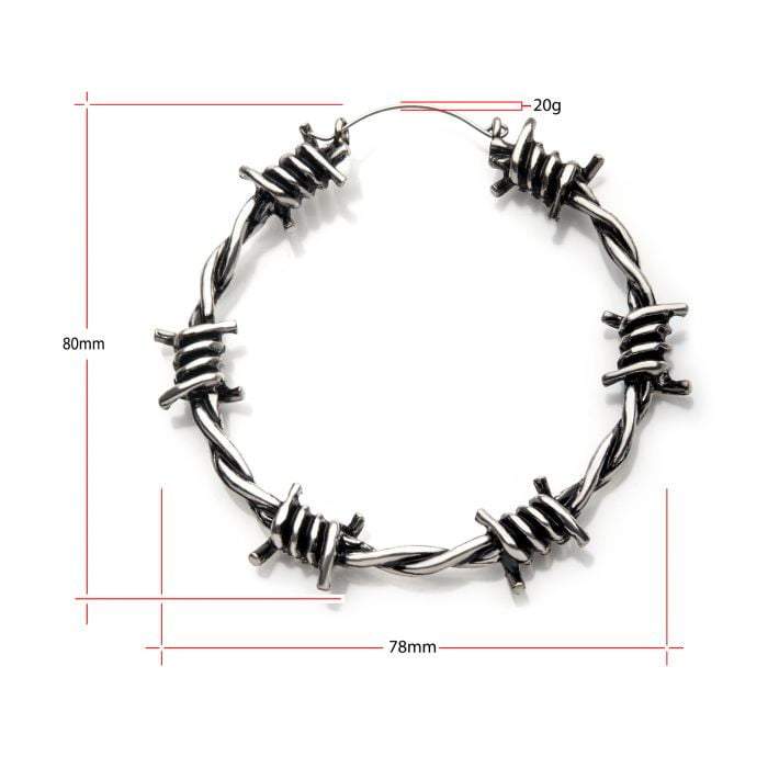 Too Fast | Plug Friendly Hoop Earrings | Barbed Wire