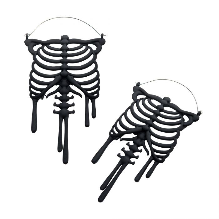 Too Fast | Plug Friendly Hoop Earrings | Dripin' Skeleton Ribcage