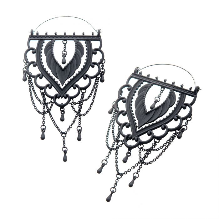 Too Fast | Plug Friendly Hoop Earrings | Matte Lace & Chains