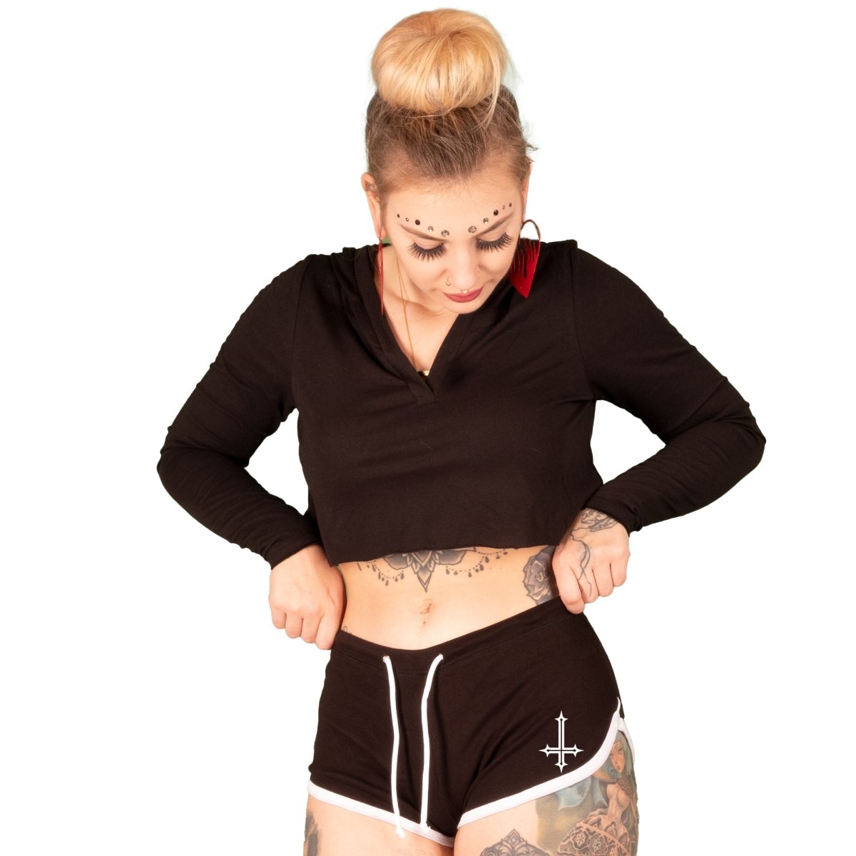 Too Fast | Plus Size Short Shorts Black | Occult Sinner