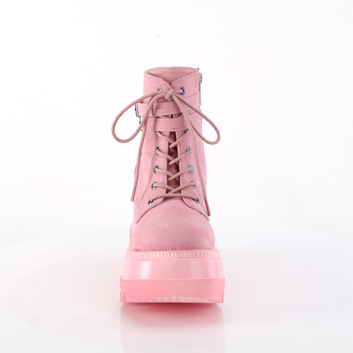 Demonia SHAKER-52 | Baby Pink  VeganSuede Ankle Boots