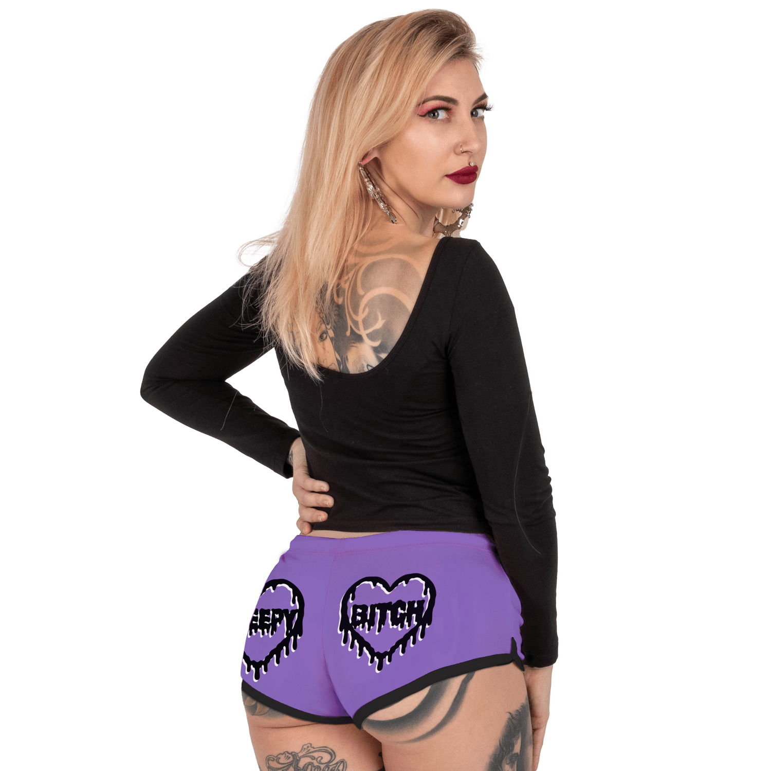 Too Fast | Short Shorts Purple Black | Love Creepy Bitches