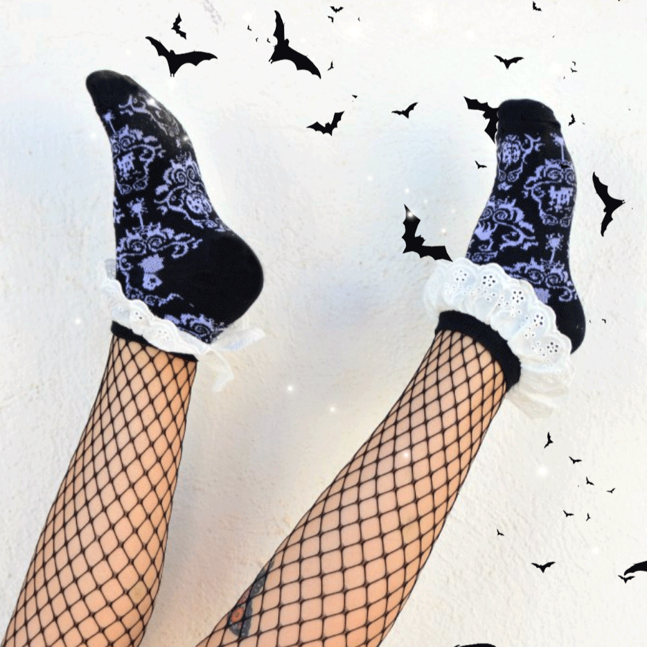 Too Fast | Socks Ankle Lace Trim | Victorian Gothic