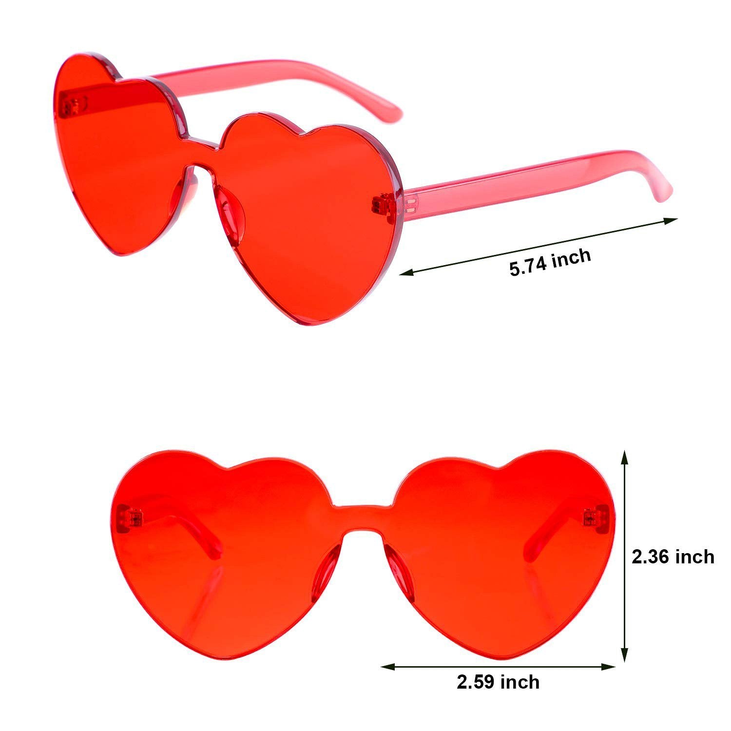 Too Fast | Sunglasses Rimless Retro Heart Shaped