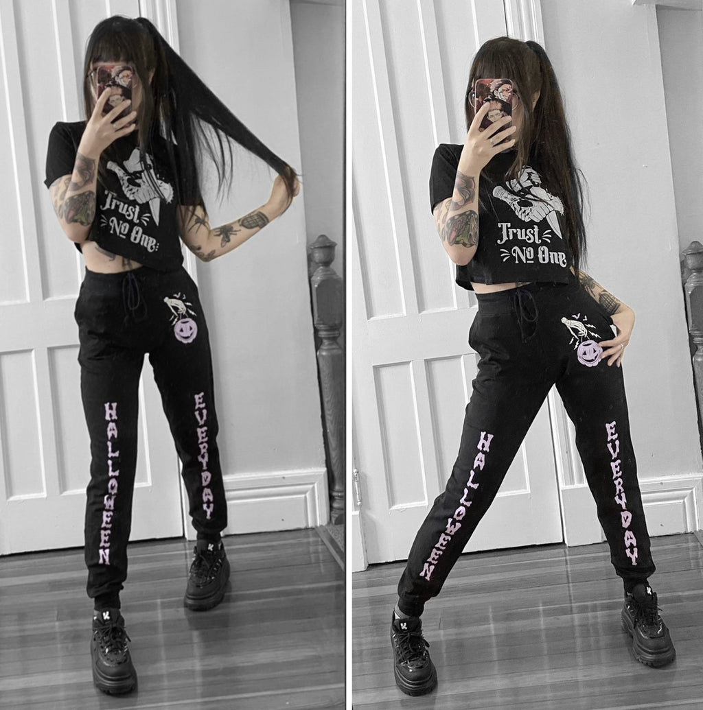 Halloween Everyday Black Goth Sweatpants – Too Fast