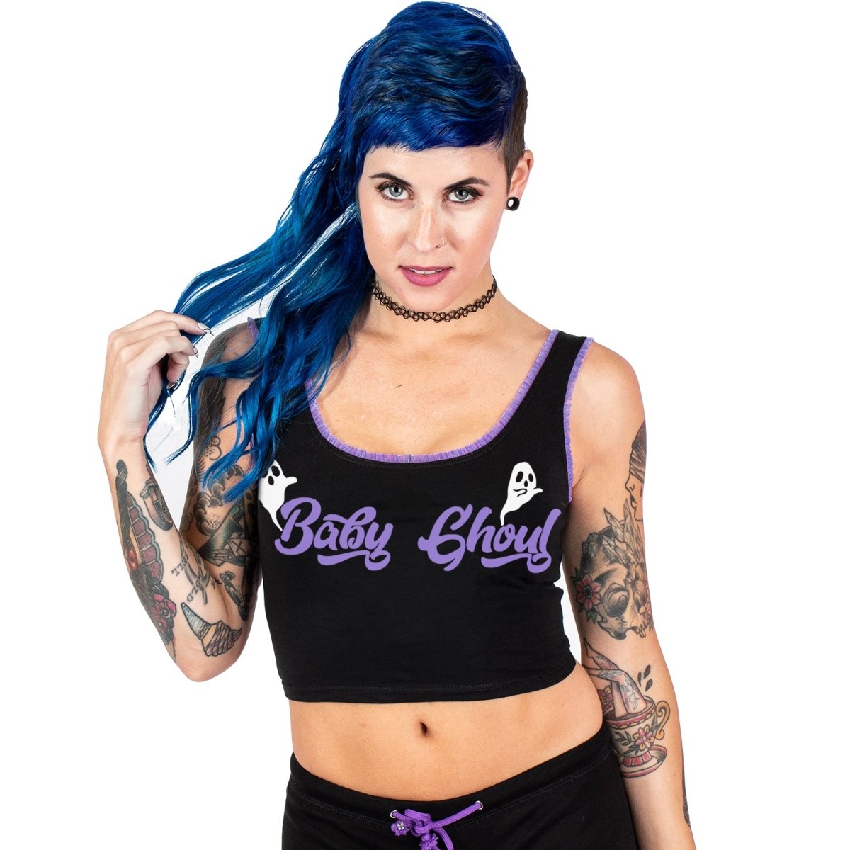Too Fast | Baby Ghoul Lace Trim Crop Cami