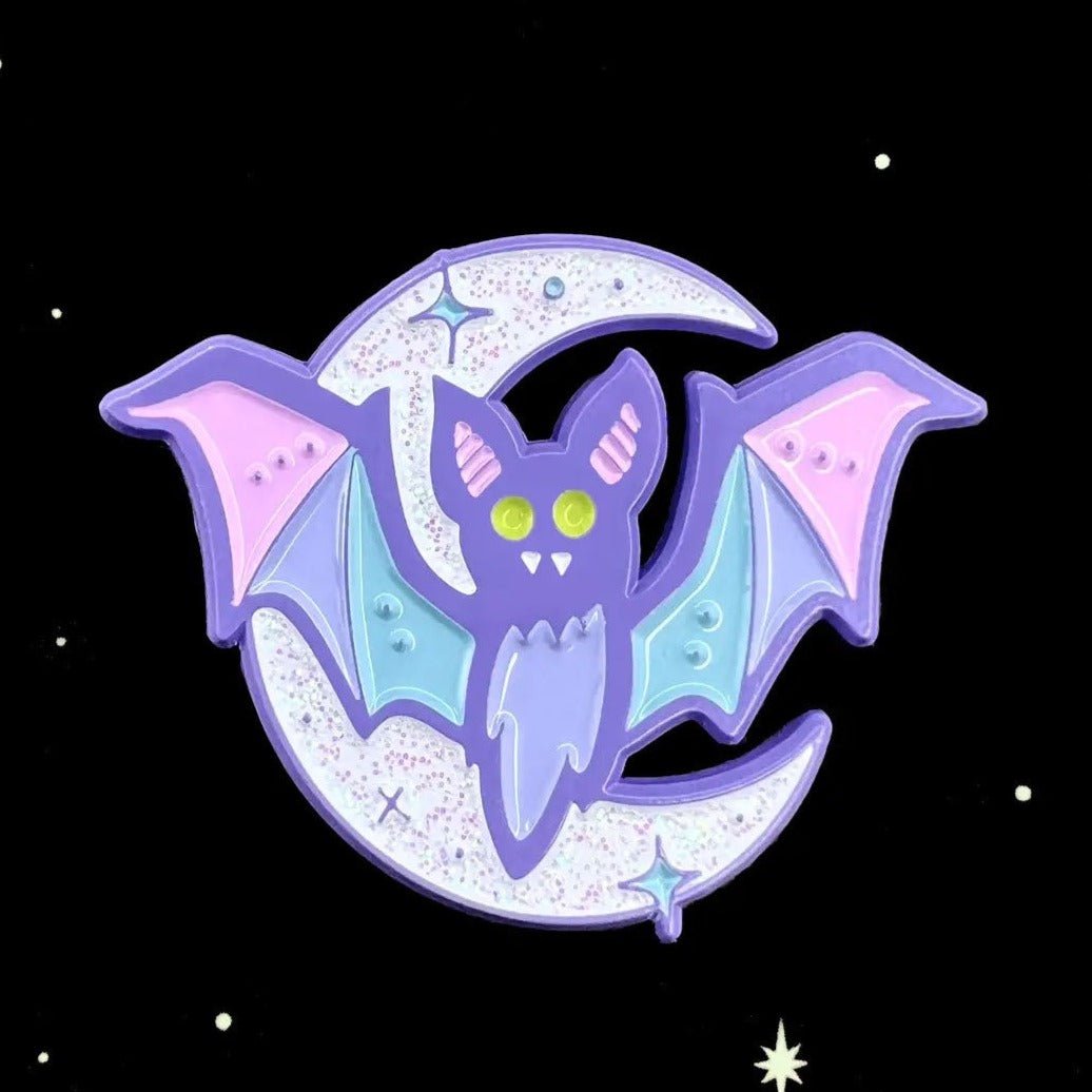 Too Fast | Band of Weirdos | Pastel Moon Bat Enamel Pin