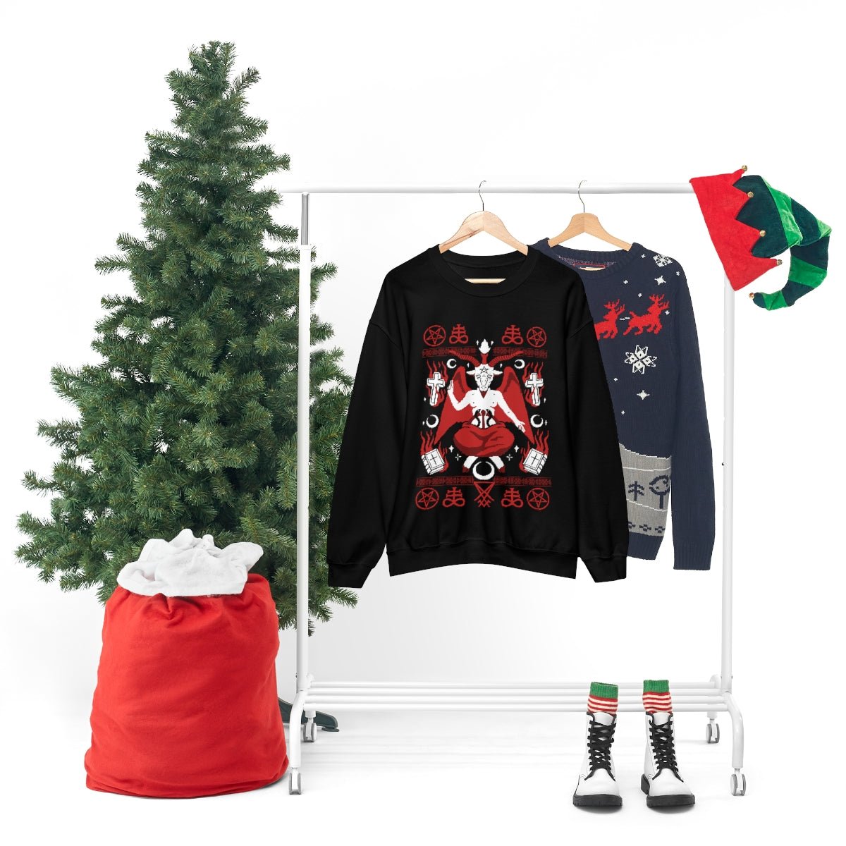 Too Fast | Baphoclaus Christmas in Hell Christmas Crewneck Sweatshirt