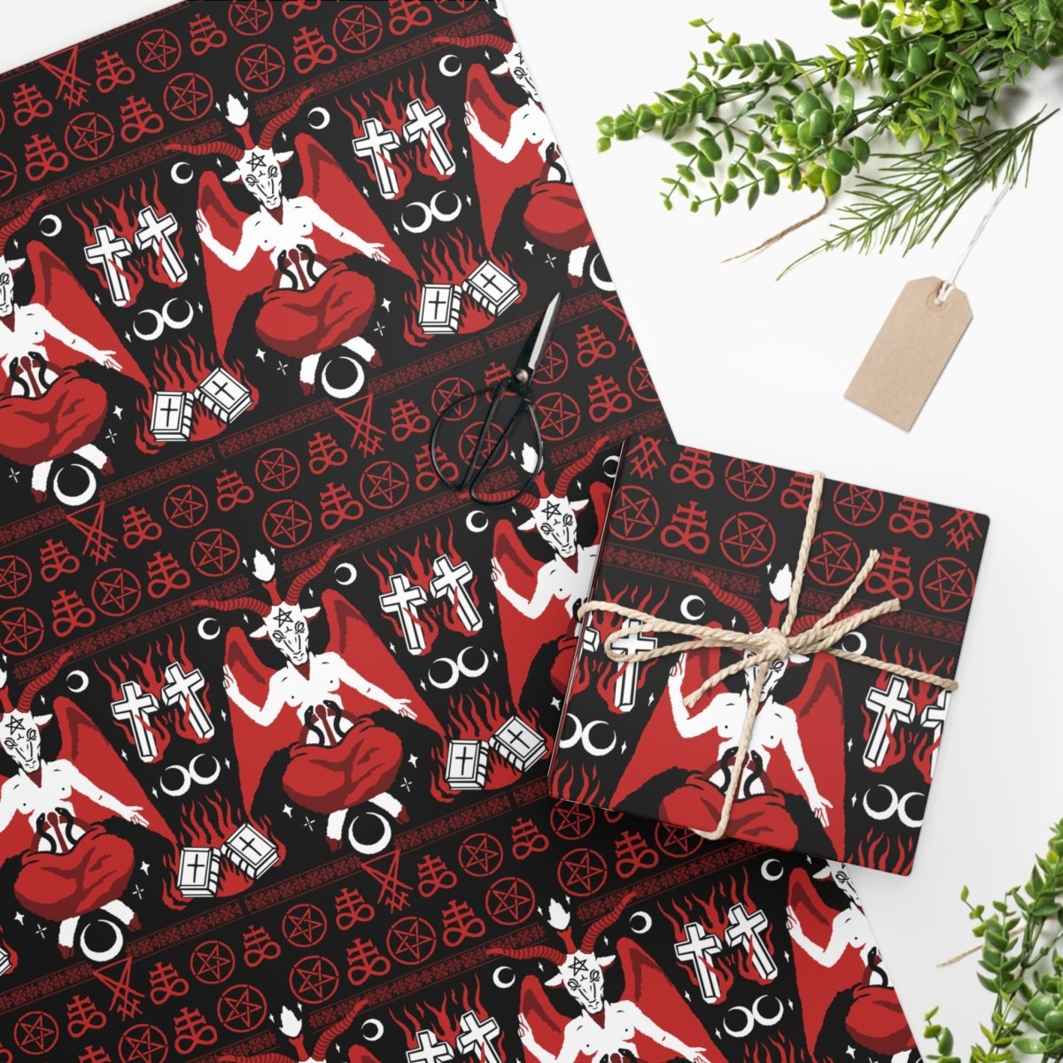 Too Fast | Baphoclaus Satanic Christmas Gift Wrapping Paper