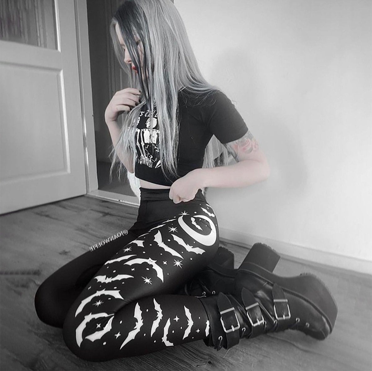 Unisex Ultra Long Gathered Punk Gothic Rocker Distressed Tie Dye Leggi –  Refuse to be Usual