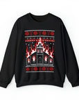 Too Fast | Black Metal Church Fire Christmas Crewneck Sweatshirt