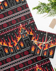Too Fast | Black Metal Church Fire Gift Wrapping Paper