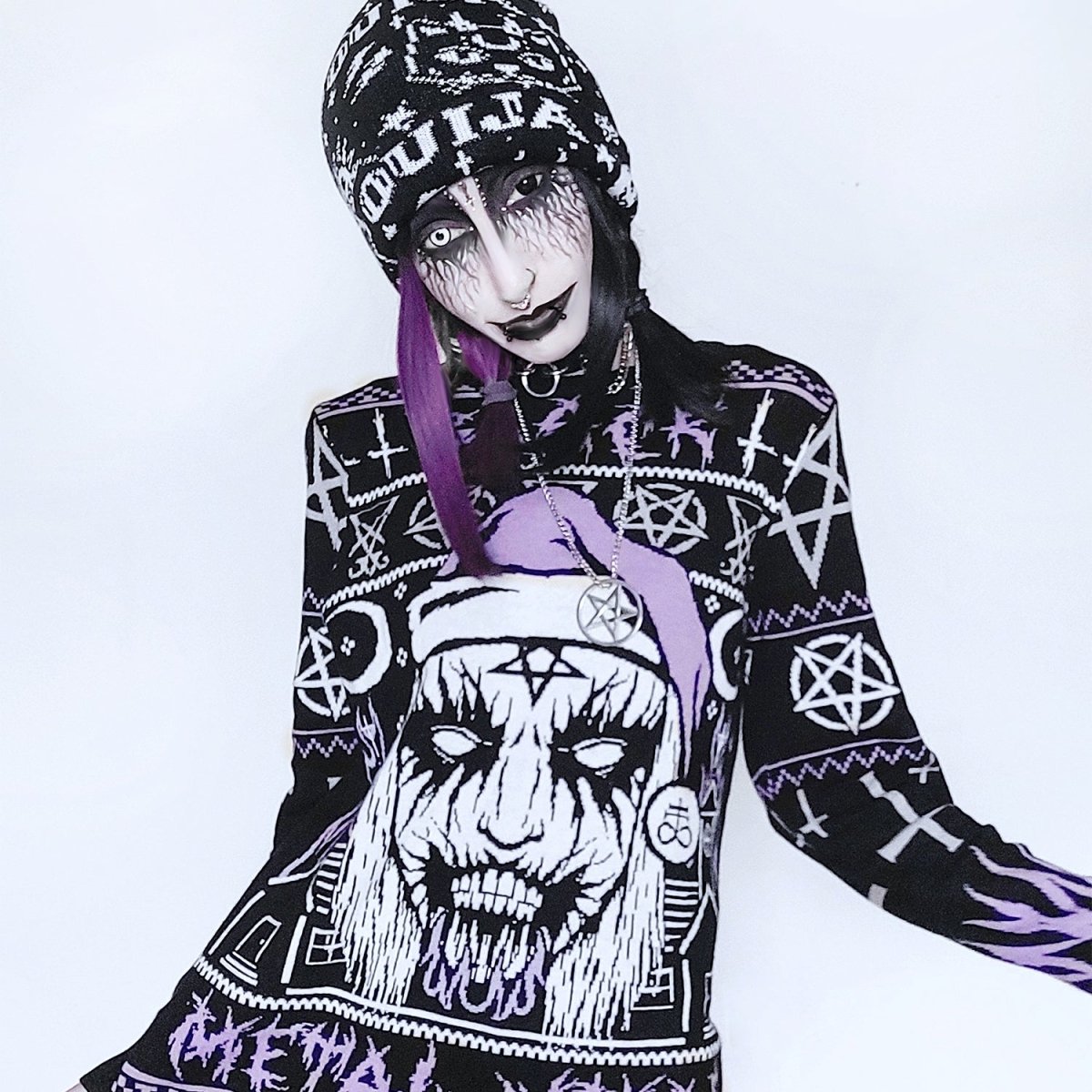 Too Fast | Black Metal Meme Knit Christmas Sweater