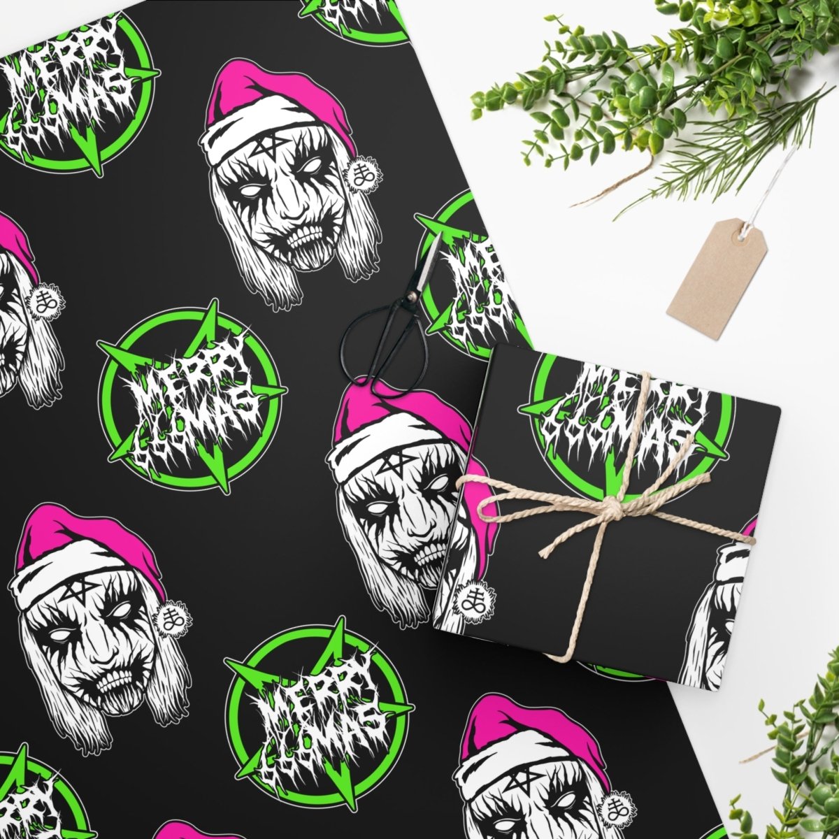 Too Fast | Black Metal Xmas Christmas Gift Wrapping Paper