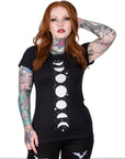 Too Fast | Bold Phase Of The Moon Black Graphic T Shirt