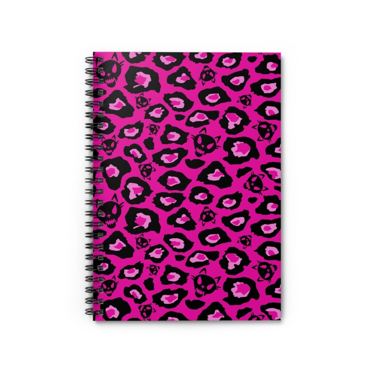 Too Fast | Cat Skull Leopard Print Spiral Notebook