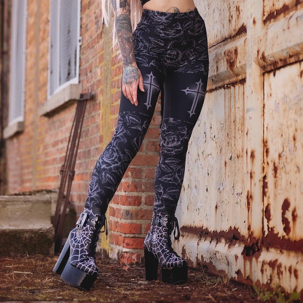 Pgeraug leggings for women Cool Ultra Gathered Gothic Rocker
