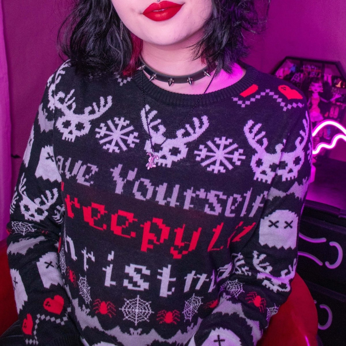 Too Fast | Creepy Lil Christmas Knit Christmas Sweater