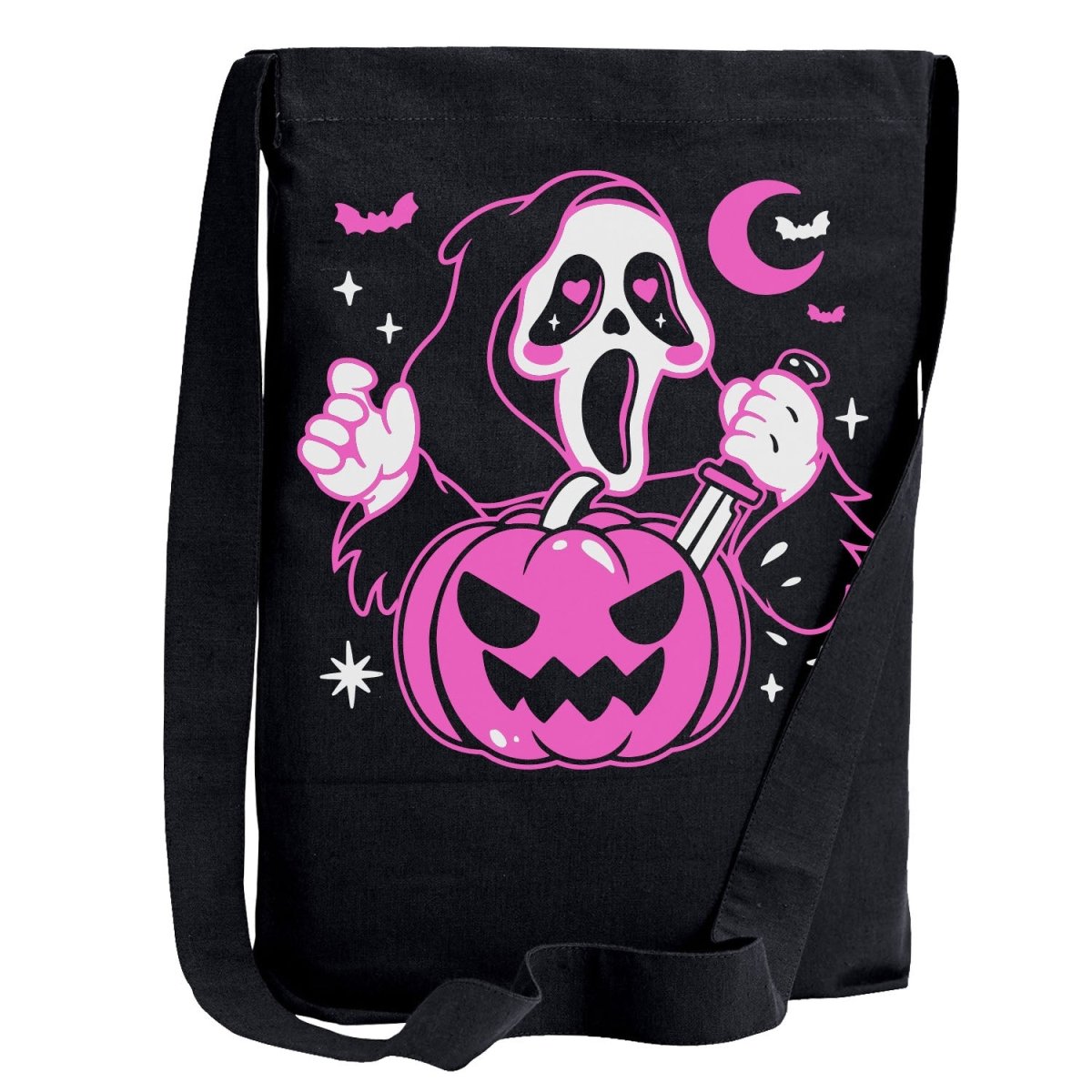 Too Fast | Cute Ghostface Pumpkin Crossbody Sling Tote Bag