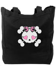 Too Fast | Cute Skull With Bows Canvas Tote Bag